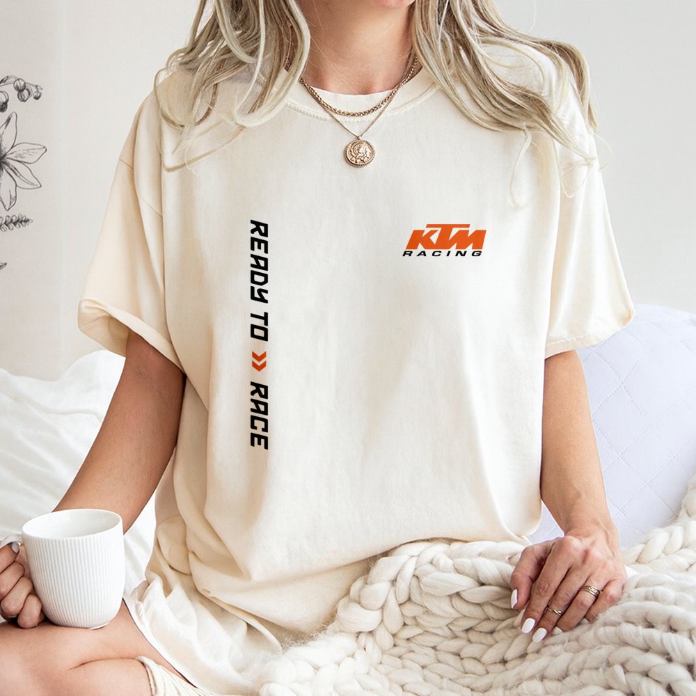 KTM Racing T-Shirt | Ready To Race Graphic Print | Premium 100% Cotton | Motorsport Enthusiast Gift For Men And Women