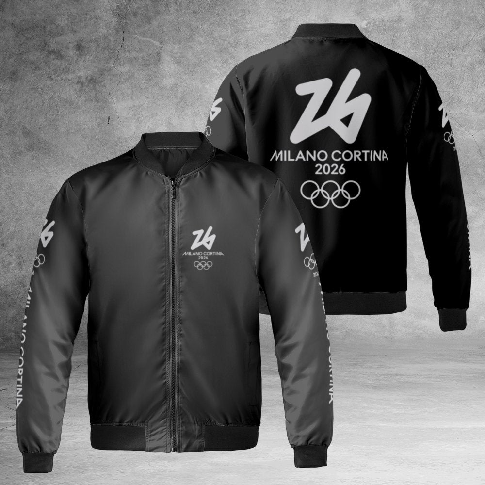 Milano Cortina 2026 Winter Games Bomber Jacket | Commemorative Olympic Spirit Design | Durable Nylon Shell & Quilted Lining |