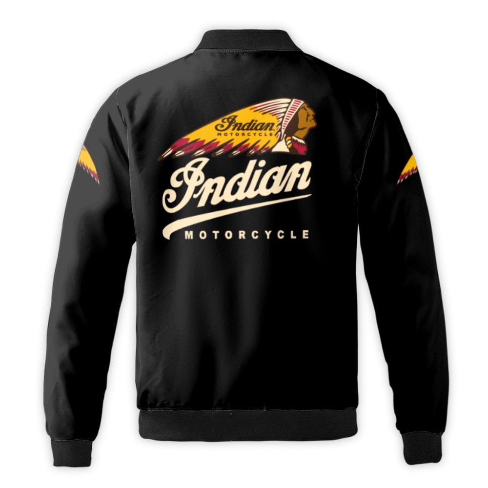 Indian Motorcycle Bomber Jacket | Classic Logo Graphic Print | Durable Nylon & Polyester Lining | Premium Streetwear Gift For