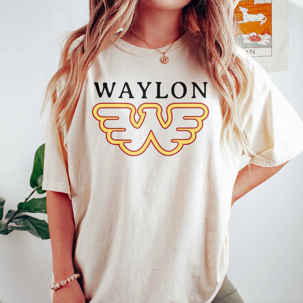 Waylon Jennings T-Shirt | Retro Flying W Logo Graphic | 100% Cotton Premium Tee | Classic Country Music Fan Gift for Men and 