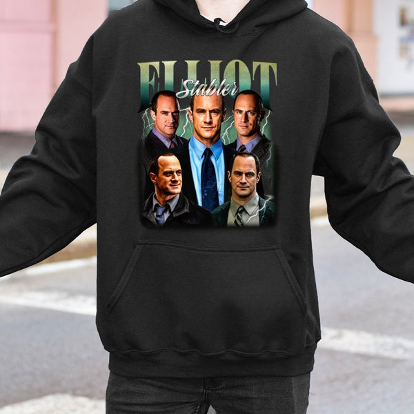 Elliot Stabler Hoodie | 90s Vintage Style Graphic Sweatshirt | Premium Cotton Blend | Gift for Law and Order SVU Fan TV Show 