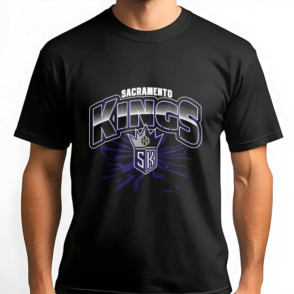 Sacramento Kings Graphic T-Shirt | Shattered Crown Basketball Logo | Soft Premium Cotton | Unisex Fan Apparel & Gift for NBA 