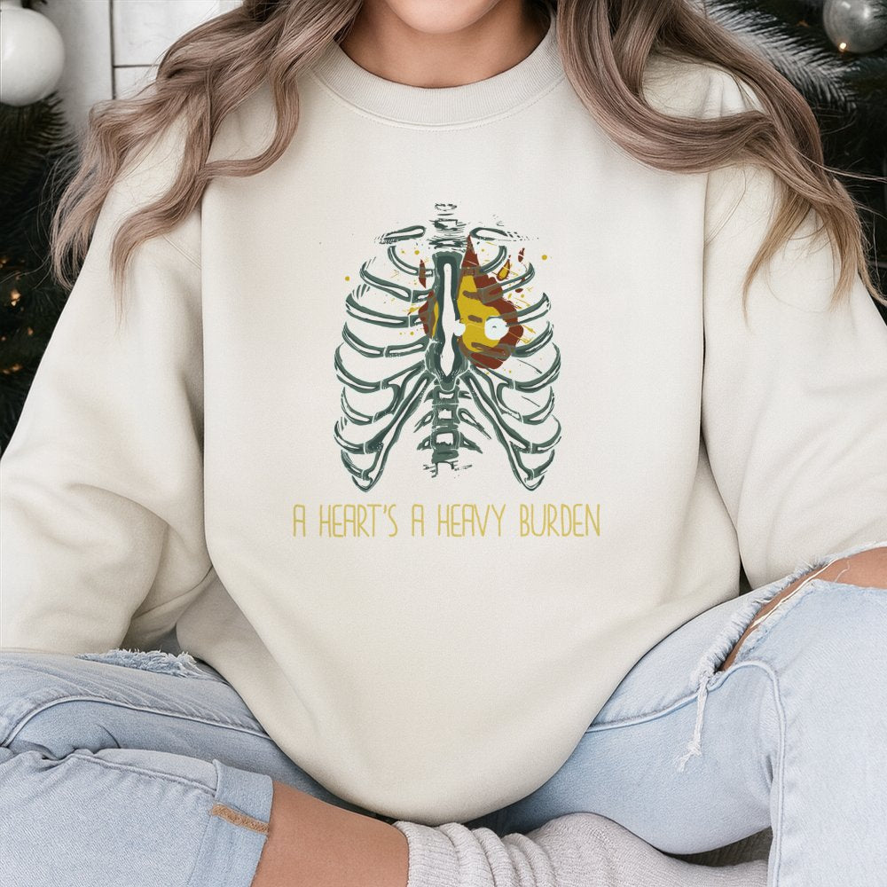 A Heart's A Heavy Burden Sweatshirt | Anime Movie Quote Apparel | Unisex Premium Cotton Blend | Gift For Ghibli Fans