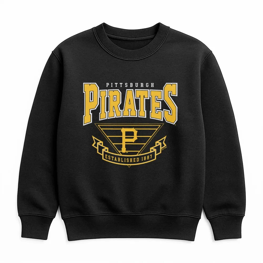 Pittsburgh Pirates Sweatshirt | Established 1887 Retro Graphic | Premium Cotton Blend Crewneck | MLB Fan Apparel Gift for Bas