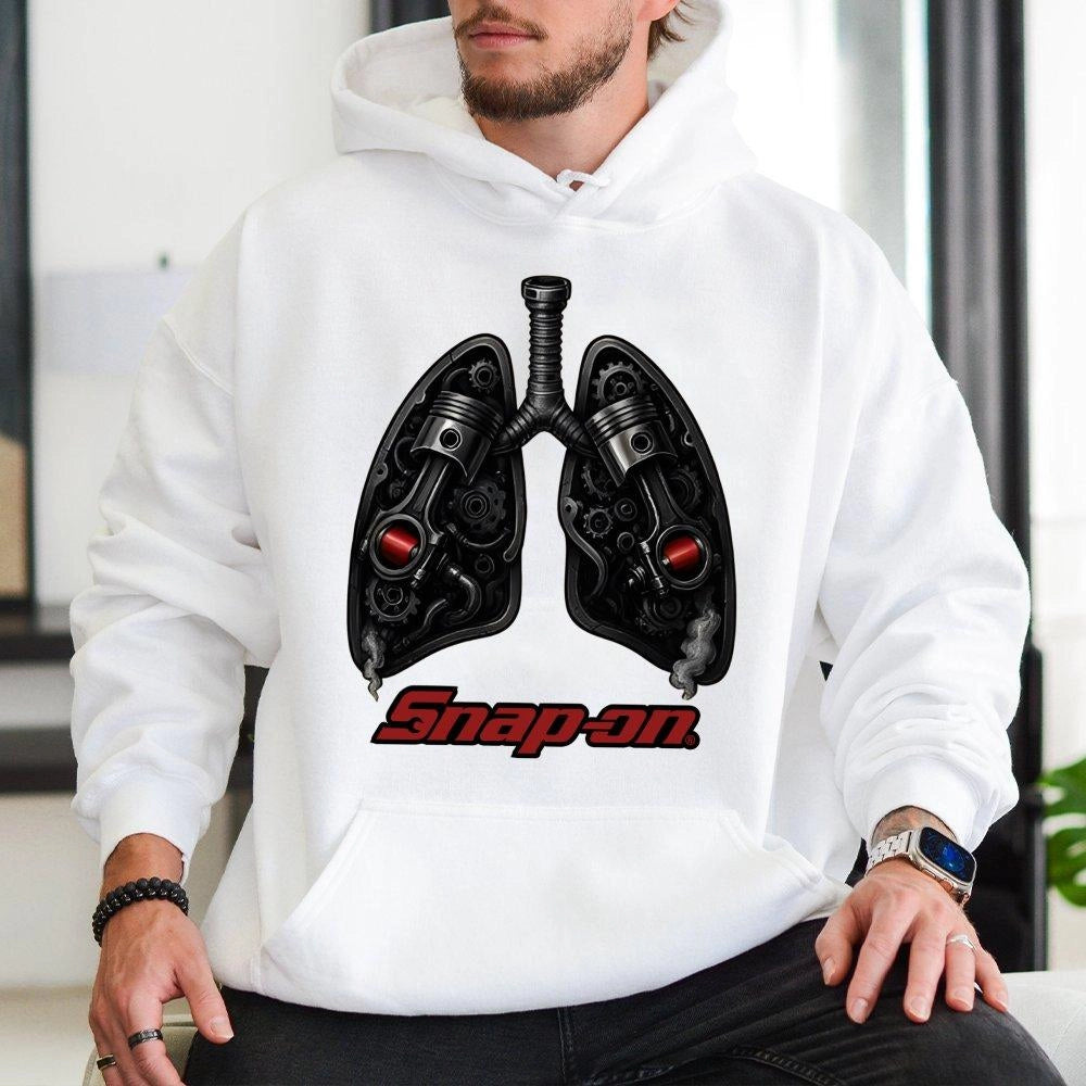 Mechanical Lungs Hoodie | Piston Engine Graphic Design | Premium Cotton Blend | Gift For Mechanics And Auto Enthusiasts