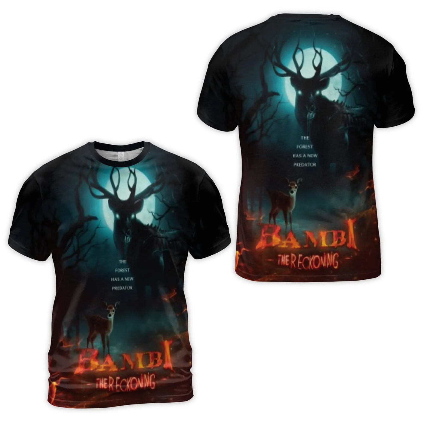 Horror Movie T-Shirt | Bambi The Reckoning Graphic Design | Premium Polyester Jersey 3D Print | Unique Gift for Horror Fans