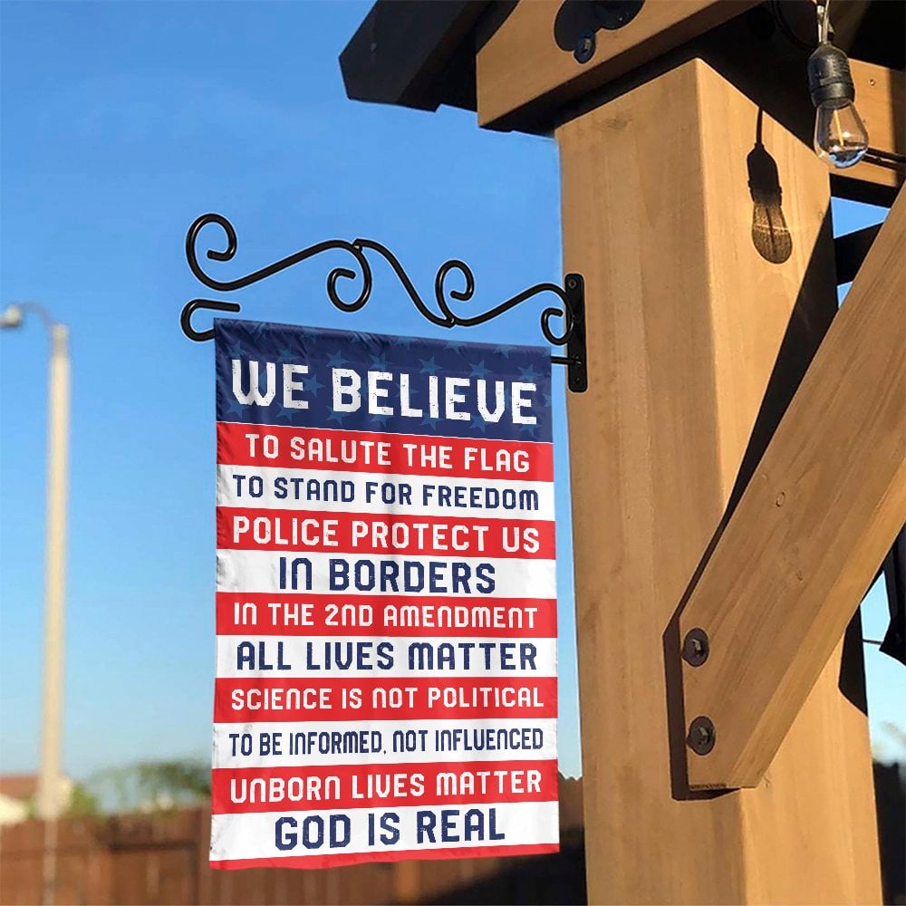 We Believe Conservative Garden Flag | Patriotic American Values Yard Decor | Premium Weather-Resistant Polyester | Gift for E
