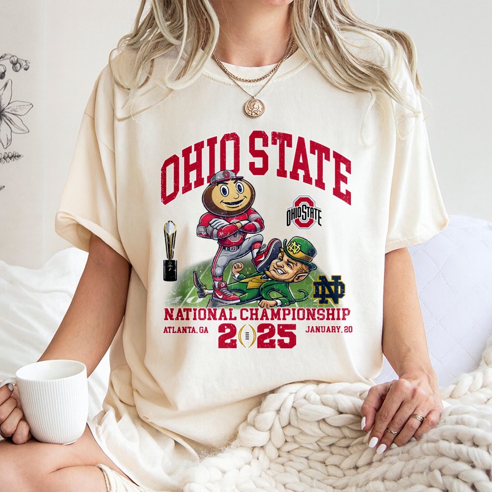 Ohio State Football 2025 National Champions T-Shirt | Vintage Mascot Graphic Print | Premium Soft Cotton | Unisex Fan Apparel