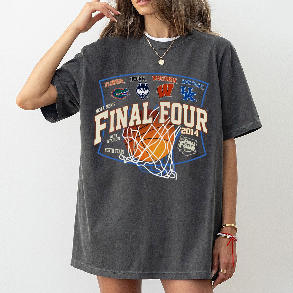 2014 NCAA Final Four T-Shirt | Vintage Basketball Tournament Graphic Tee | 100% Cotton Premium Apparel | College Sports Fan G