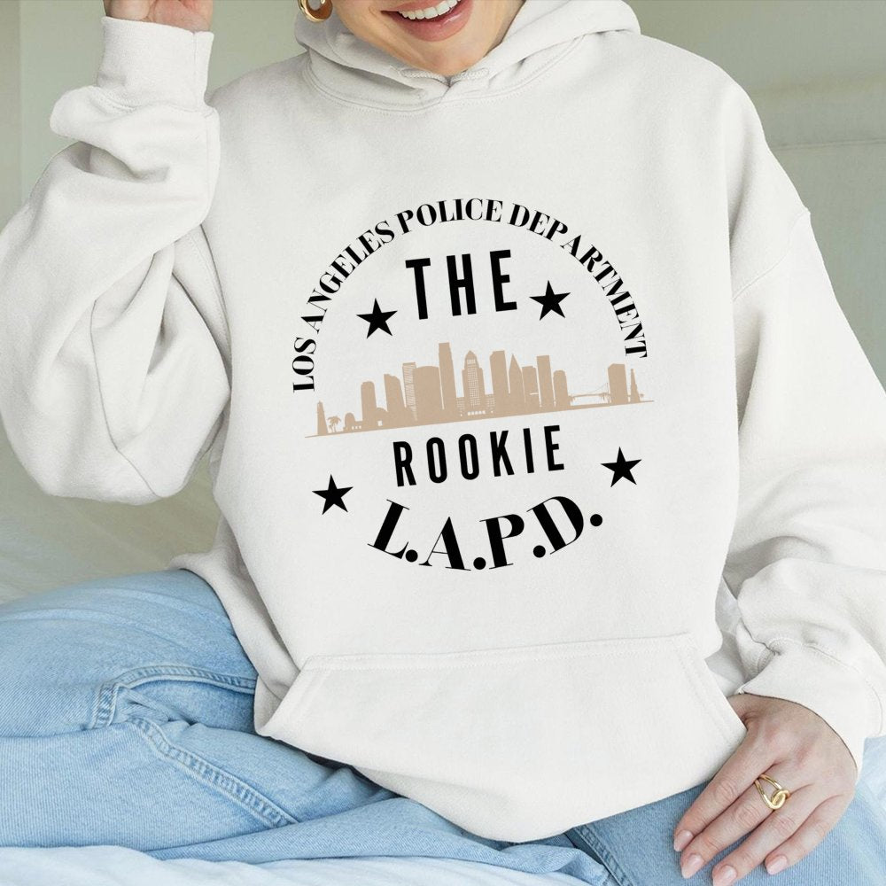 LAPD Skyline Hoodie | The Rookie TV Show Inspired Graphic Sweatshirt | Cotton-Polyester Blend | Unisex Gift for Police Series