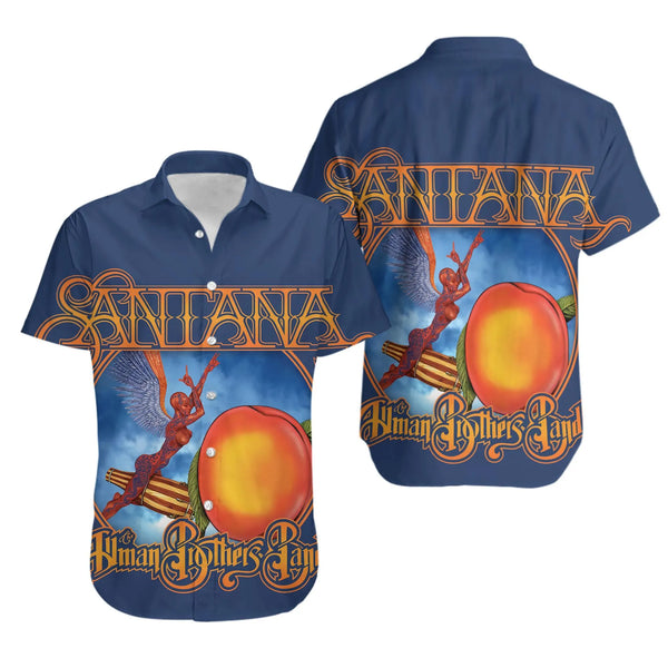 Santana Allman Brothers Band Hawaiian Shirt | Vintage Rock Concert Apparel | Lightweight Summer Aloha Shirt | Iconic Music Fa
