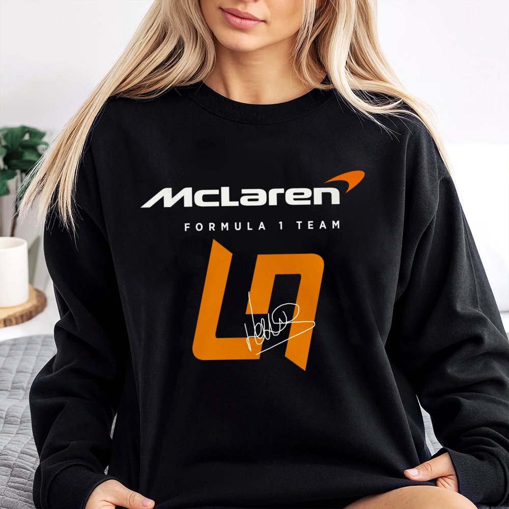 Formula 1 Racing Sweatshirt | Lando Norris McLaren Team Graphic | Premium Cotton Blend Crewneck | Motorsport Fan Gift for Men