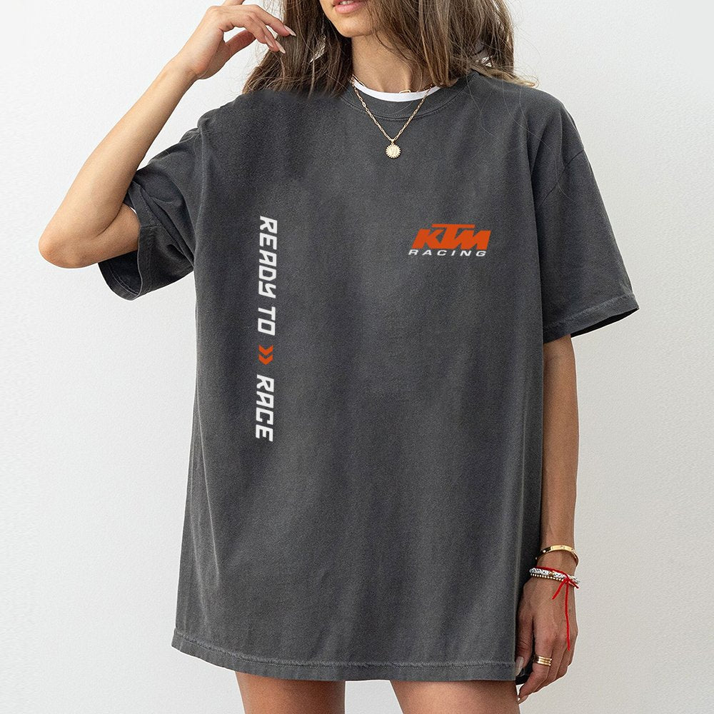 KTM Racing T-Shirt | Ready To Race Graphic Print | Premium 100% Cotton | Motorsport Enthusiast Gift For Men And Women