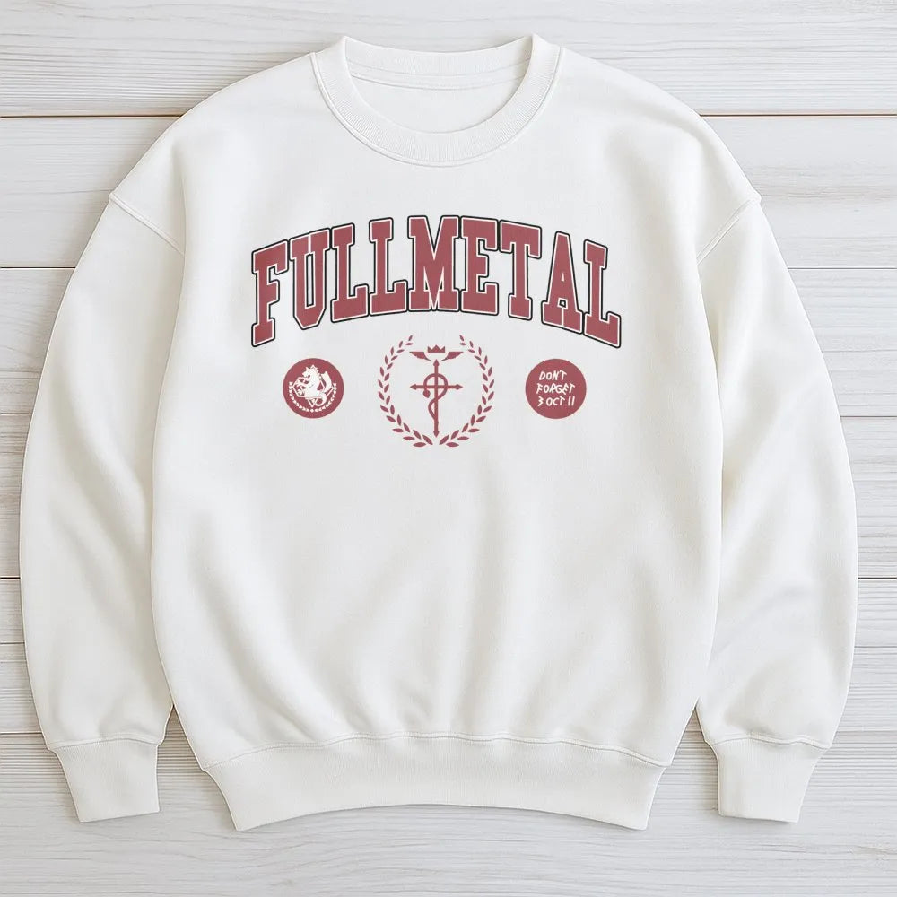 Fullmetal Alchemist Sweatshirt | Varsity Letterman Anime Graphic | Premium Cotton Blend | Gift for Manga Lovers Fans