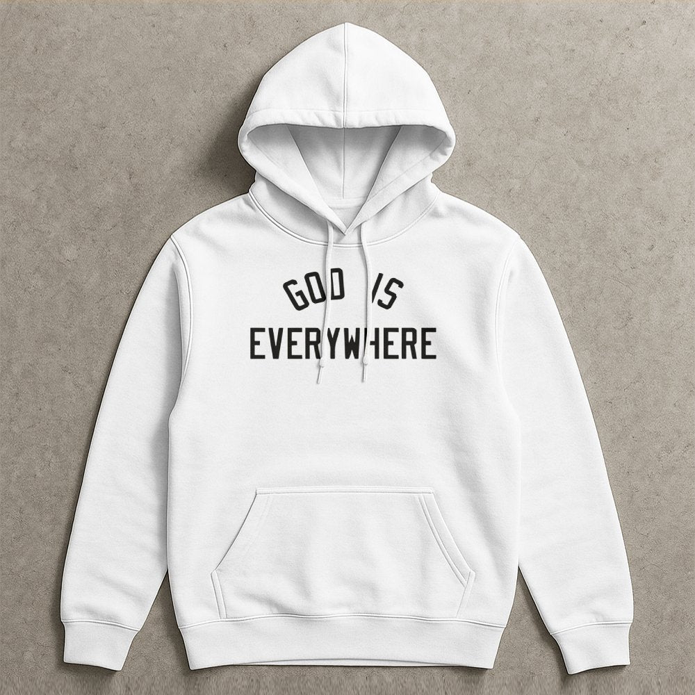 God Is Everywhere Hoodie | Minimalist Faith Based Graphic | Premium Cotton Blend | Christian Gift for Men and Women
