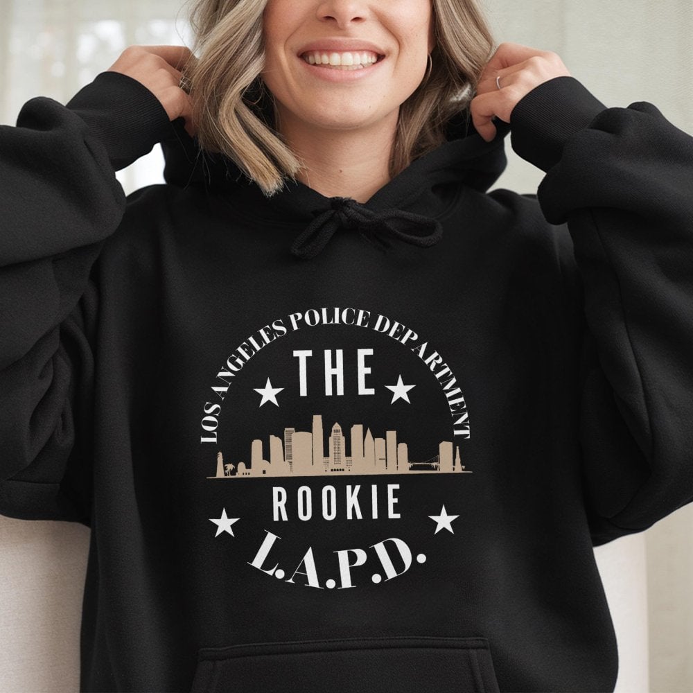 LAPD Skyline Hoodie | The Rookie TV Show Inspired Graphic Sweatshirt | Cotton-Polyester Blend | Unisex Gift for Police Series