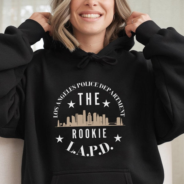 LAPD Skyline Hoodie | The Rookie TV Show Inspired Graphic Sweatshirt | Cotton-Polyester Blend | Unisex Gift for Police Series