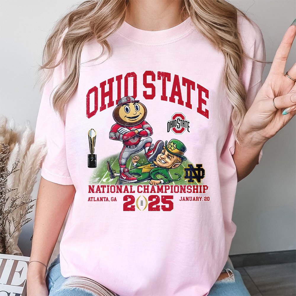 Ohio State Football 2025 National Champions T-Shirt | Vintage Mascot Graphic Print | Premium Soft Cotton | Unisex Fan Apparel