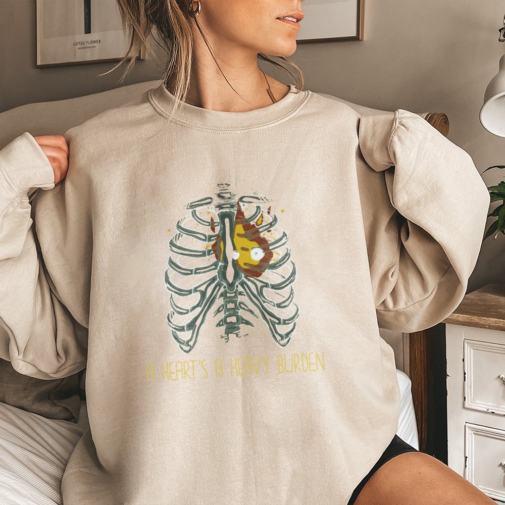 A Heart's A Heavy Burden Sweatshirt | Anime Movie Quote Apparel | Unisex Premium Cotton Blend | Gift For Ghibli Fans