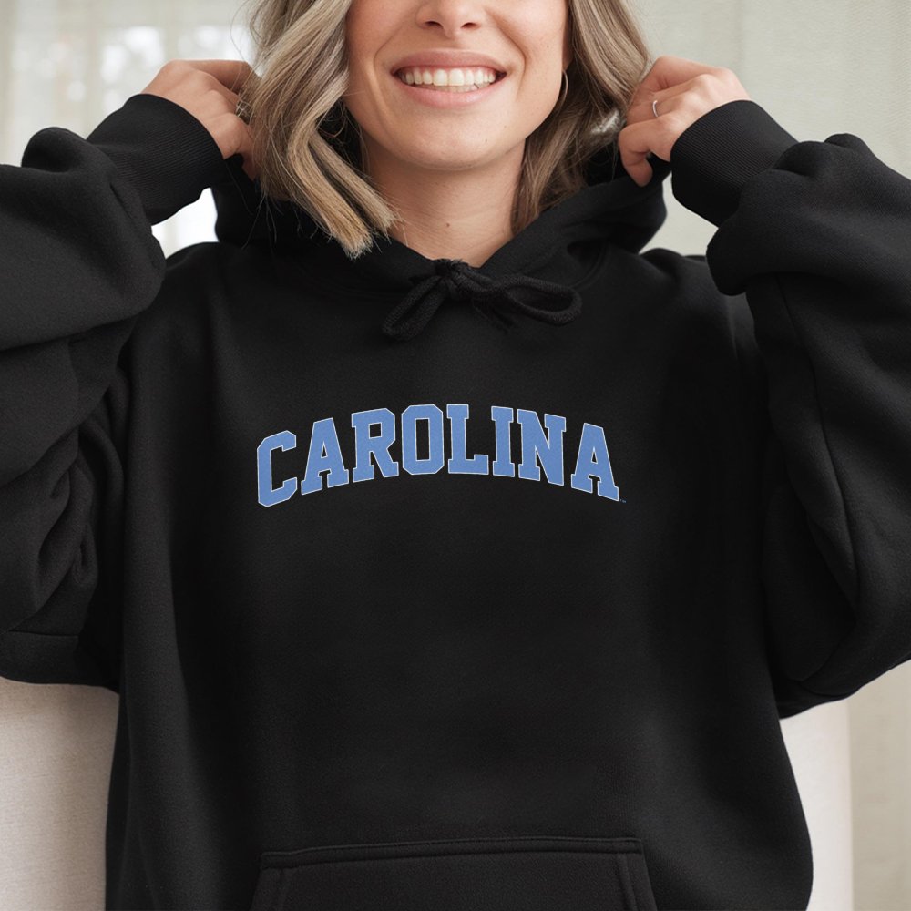 Carolina Arch Logo Hoodie | Collegiate Style Graphic Sweatshirt | Cotton-Polyester Premium Blend | Unisex Gift for College St
