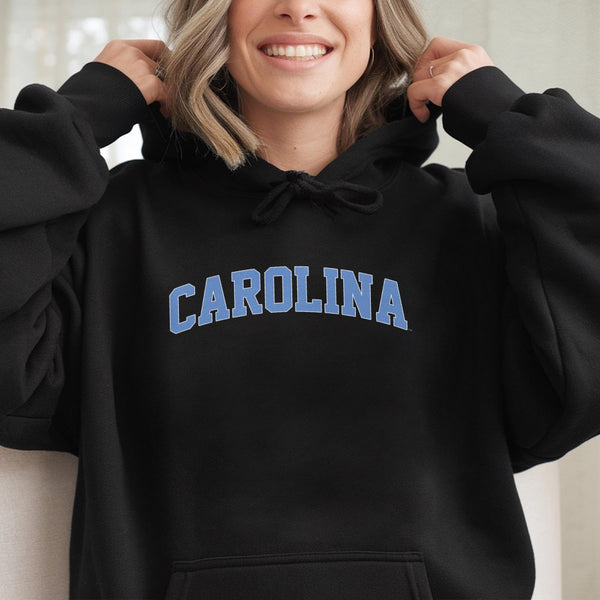 Carolina Arch Logo Hoodie | Collegiate Style Graphic Sweatshirt | Cotton-Polyester Premium Blend | Unisex Gift for College St