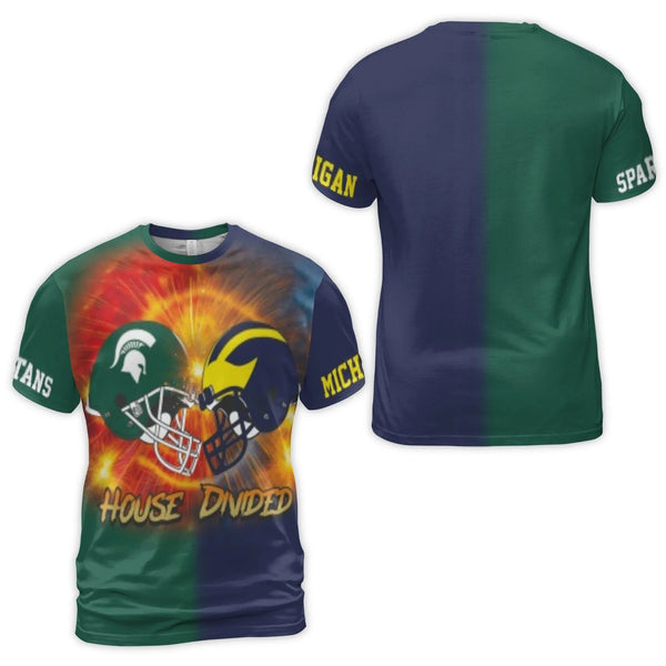 House Divided T-Shirt | Michigan State vs Michigan Football Rivalry | Premium 3D Graphic Tee | Gift for College Sports Fans