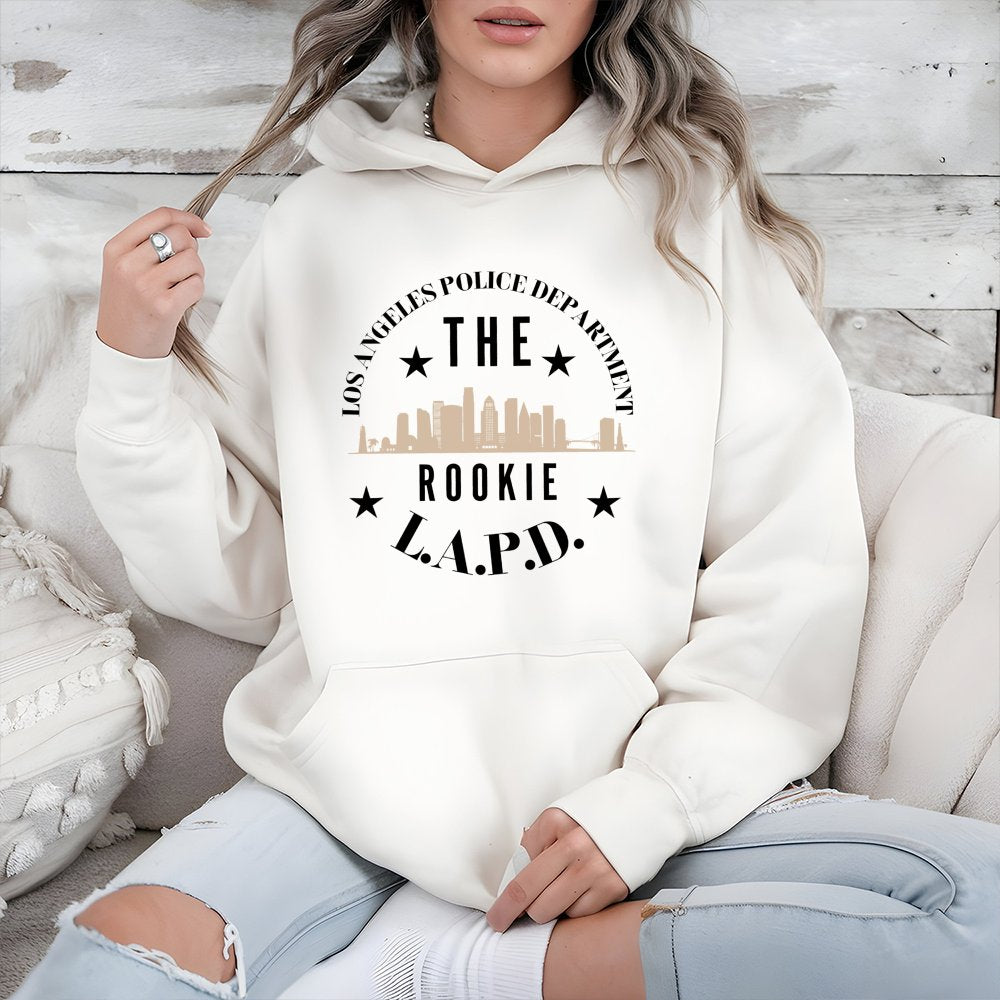 LAPD Skyline Hoodie | The Rookie TV Show Inspired Graphic Sweatshirt | Cotton-Polyester Blend | Unisex Gift for Police Series