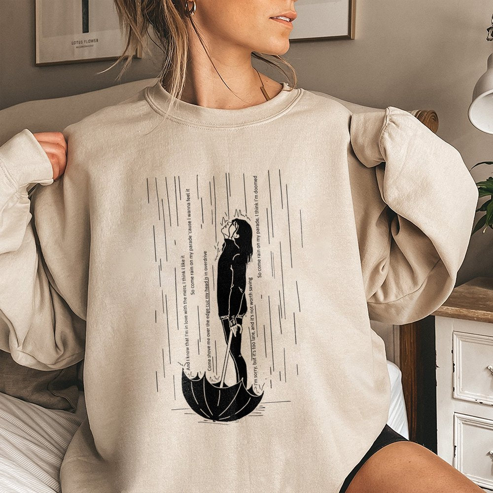 Bring Me The Horizon Lyric Sweatshirt | Rainy Day Aesthetic Graphic Design | Premium Cotton Blend | Gift For Alternative Rock
