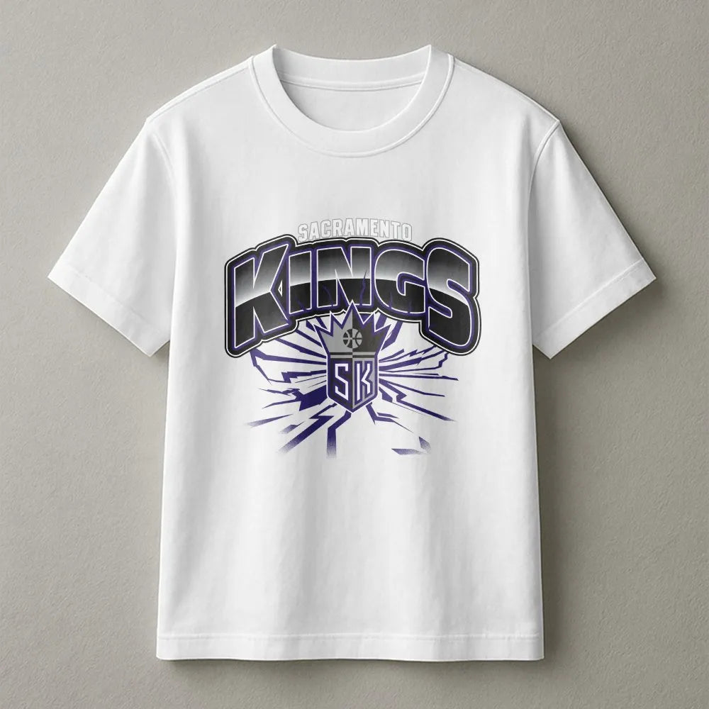 Sacramento Kings Graphic T-Shirt | Shattered Crown Basketball Logo | Soft Premium Cotton | Unisex Fan Apparel & Gift for NBA 