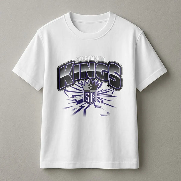 Sacramento Kings Graphic T-Shirt | Shattered Crown Basketball Logo | Soft Premium Cotton | Unisex Fan Apparel & Gift for NBA 