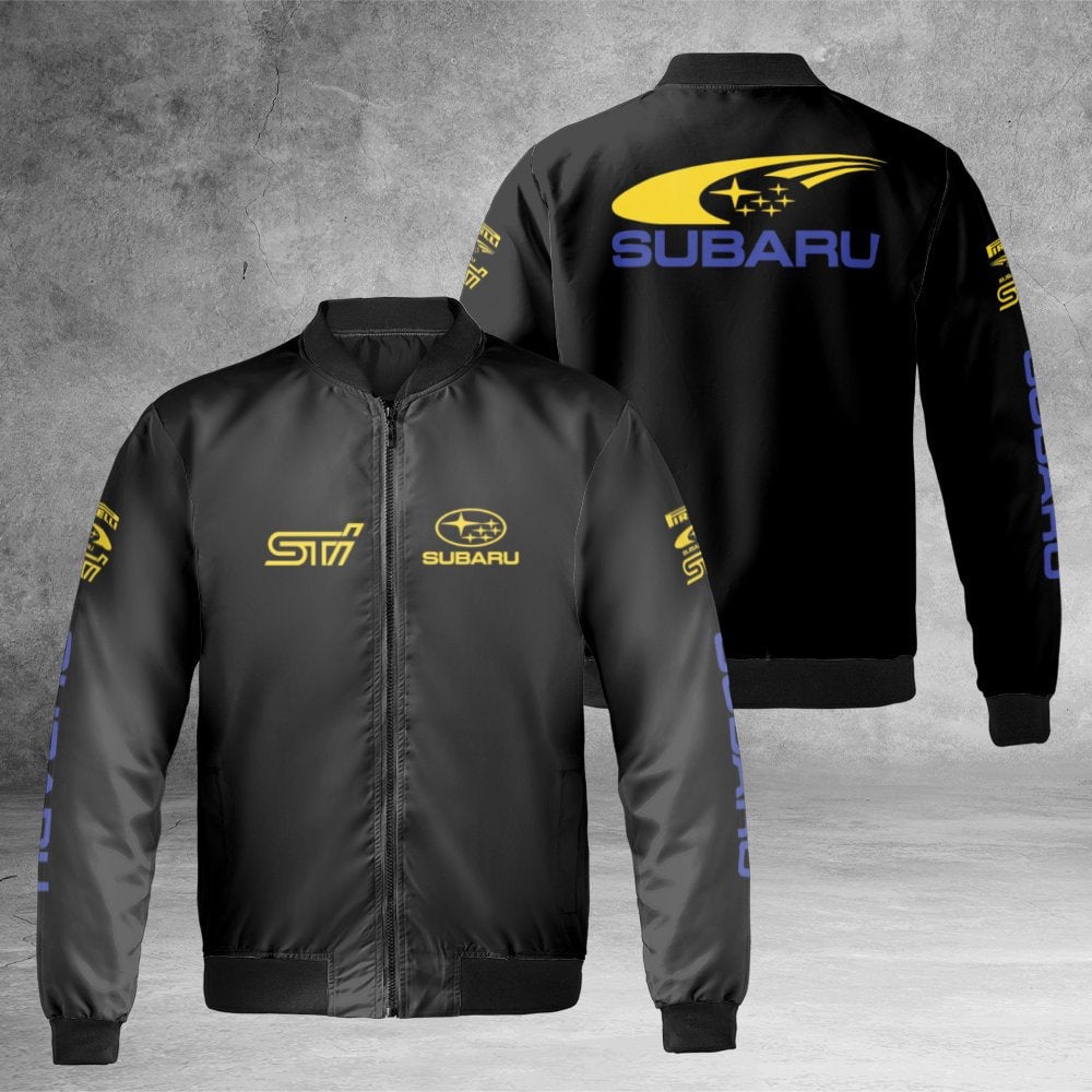 Subaru STI Bomber Jacket | Rally Racing Motorsport Streetwear | Durable Nylon Windbreaker | Premium JDM Gift For Car Enthusia