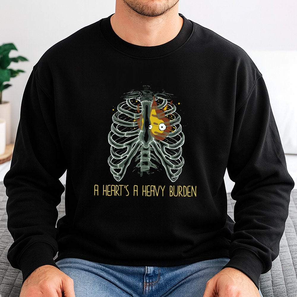 A Heart's A Heavy Burden Sweatshirt | Anime Movie Quote Apparel | Unisex Premium Cotton Blend | Gift For Ghibli Fans