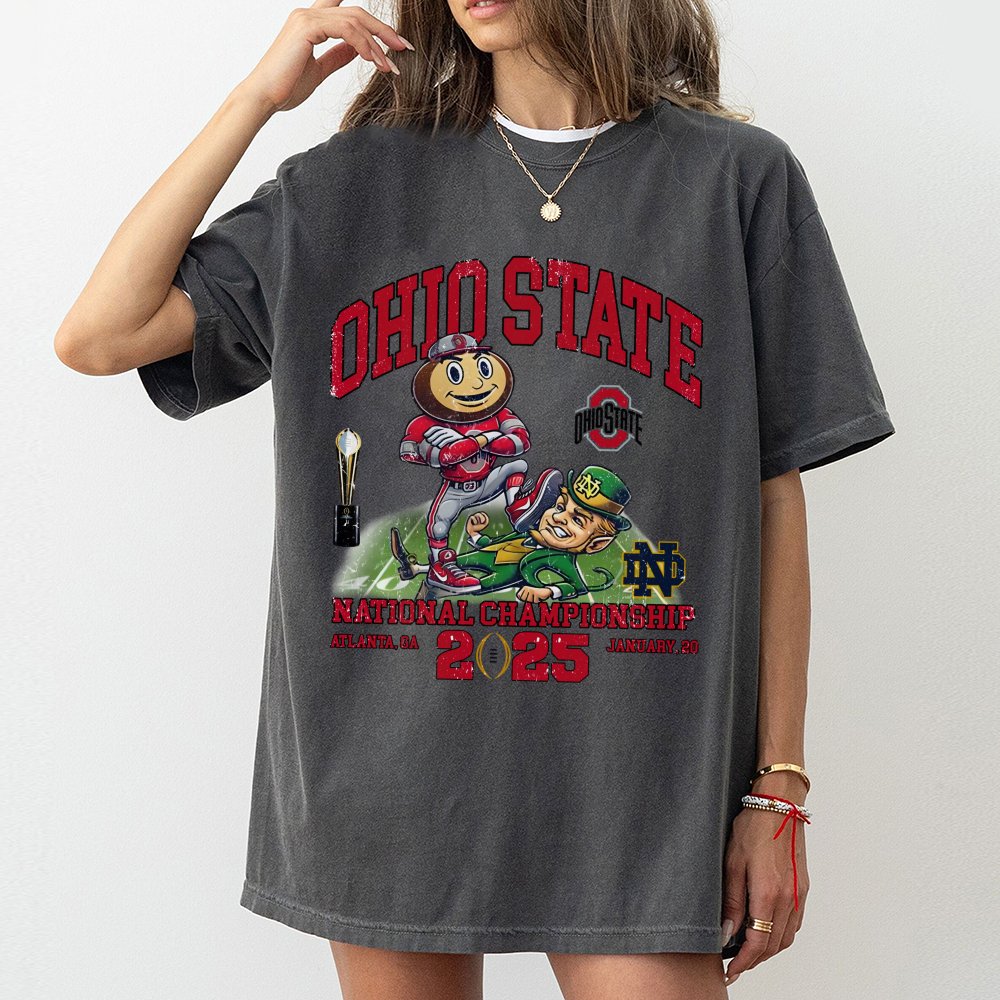 Ohio State Football 2025 National Champions T-Shirt | Vintage Mascot Graphic Print | Premium Soft Cotton | Unisex Fan Apparel