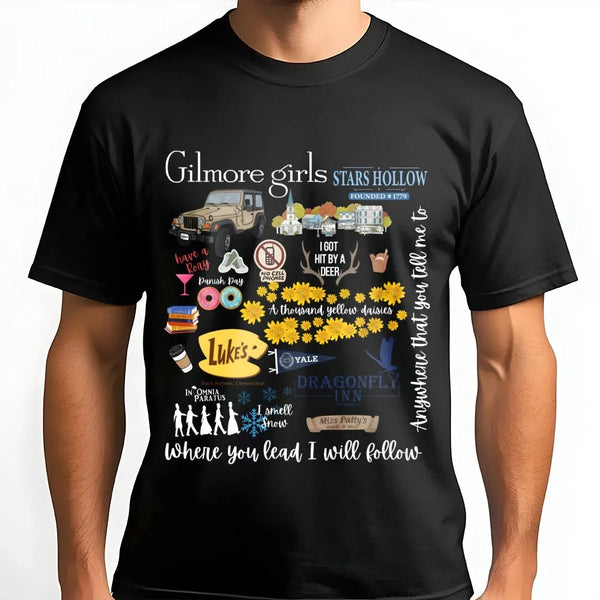 Stars Hollow Graphic T-Shirt | Iconic TV Show Reference Print | Premium Soft Cotton | Gift for Gilmore Girls Fans and Book Lo