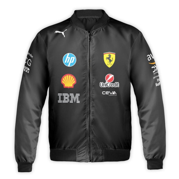 Formula 1 Racing Bomber Jacket | Hamilton Ferrari Team Graphic | Durable Nylon Streetwear | Gift for Motorsport Fans