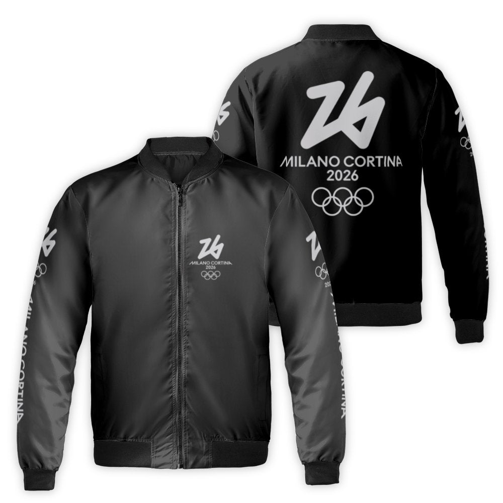 Milano Cortina 2026 Winter Games Bomber Jacket | Commemorative Olympic Spirit Design | Durable Nylon Shell & Quilted Lining |