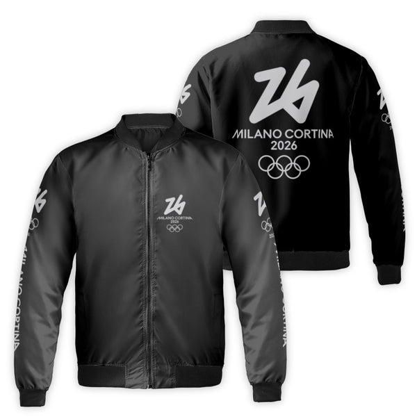 Milano Cortina 2026 Winter Games Bomber Jacket | Commemorative Olympic Spirit Design | Durable Nylon Shell & Quilted Lining |
