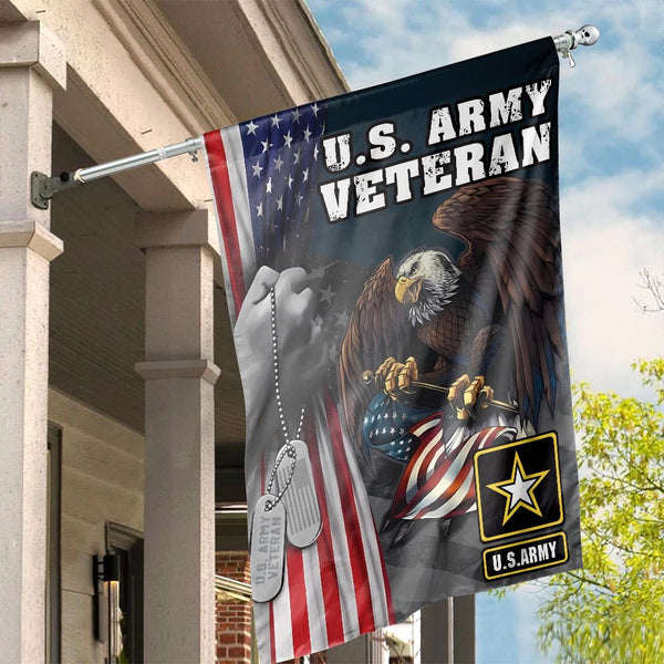 U.S. Army Veteran Flag | Bald Eagle American Patriotic House Decor | UV-Resistant Polyester | Military Retirement Gift for Ve