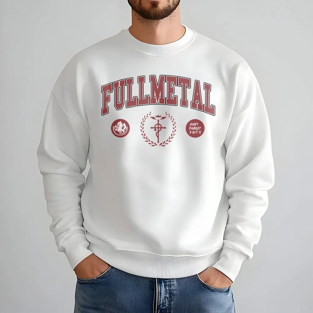 Fullmetal Alchemist Sweatshirt | Varsity Letterman Anime Graphic | Premium Cotton Blend | Gift for Manga Lovers Fans