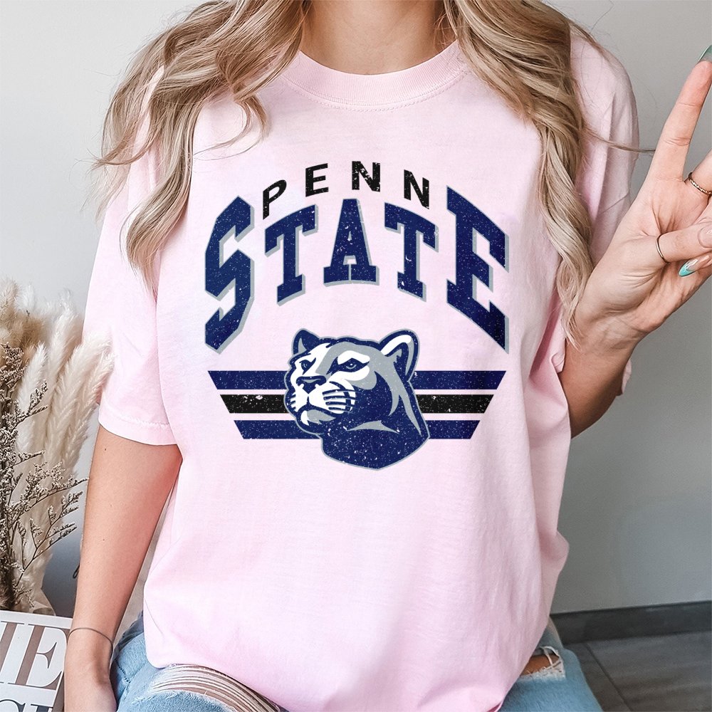 Penn State Nittany Lions T-Shirt | Vintage Mascot Graphic Print | Premium 100% Cotton Tee | College Fan Apparel Gift For Stud