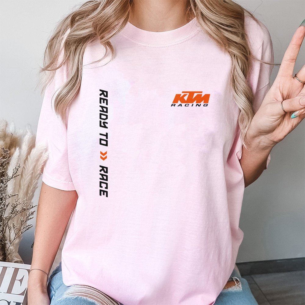 KTM Racing T-Shirt | Ready To Race Graphic Print | Premium 100% Cotton | Motorsport Enthusiast Gift For Men And Women