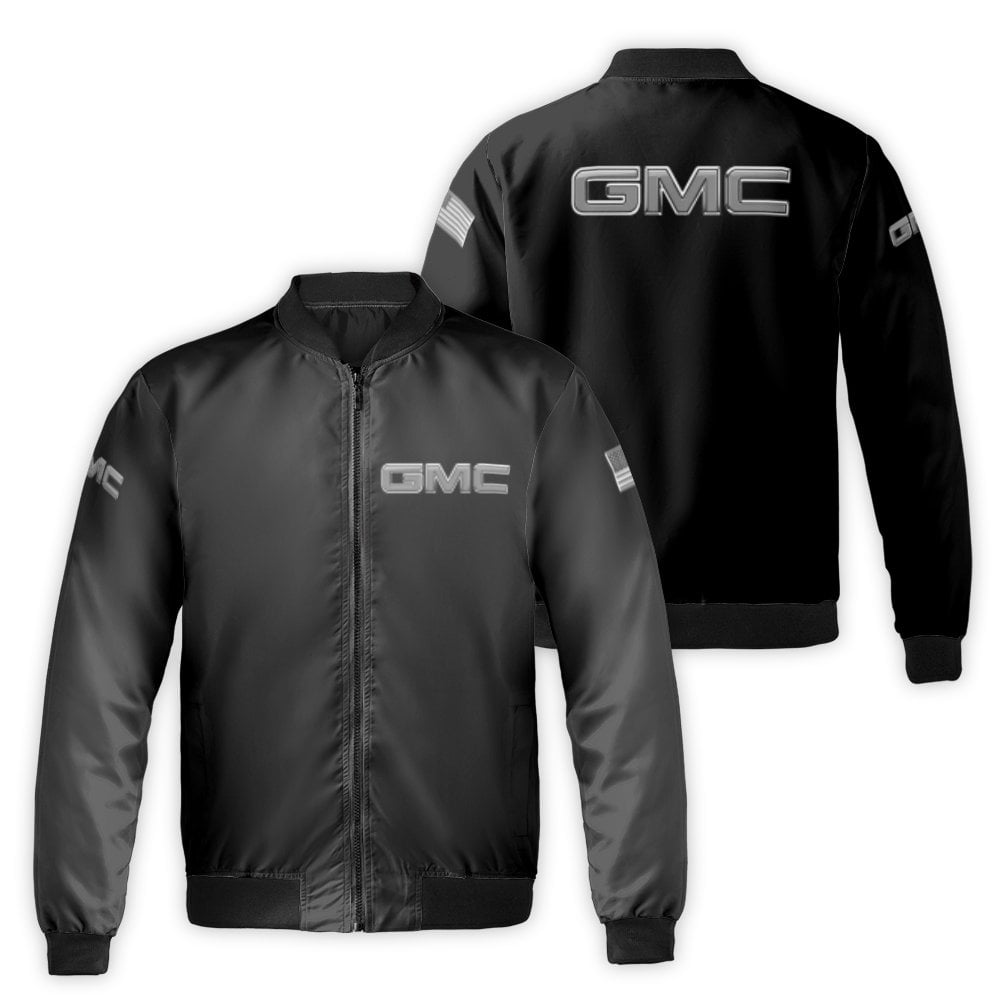GMC Logo Bomber Jacket | American Truck Brand Streetwear | Durable Nylon Windbreaker | Premium Automotive Fan Apparel Gift fo