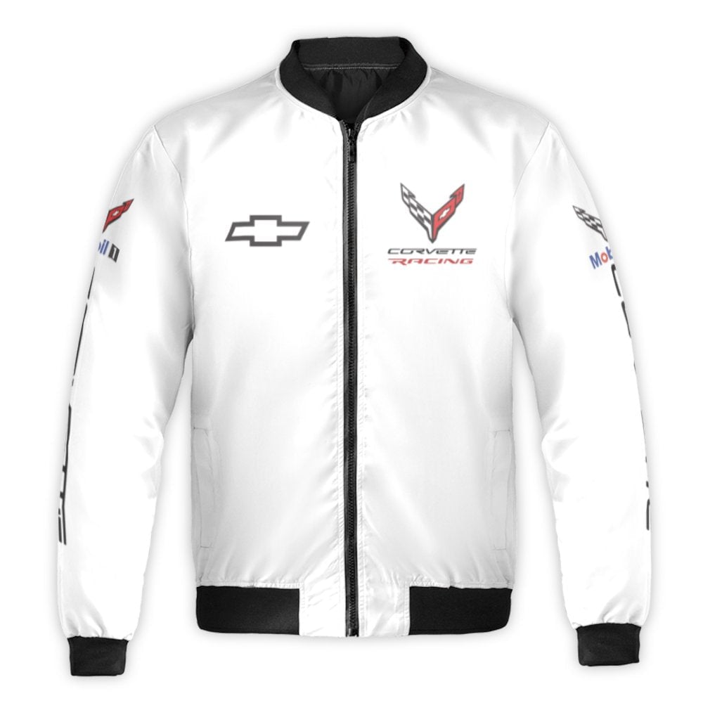 Corvette Racing Bomber Jacket | Chevrolet Motorsport Streetwear | Durable Nylon Shell | Premium Gift for Car Enthusiasts