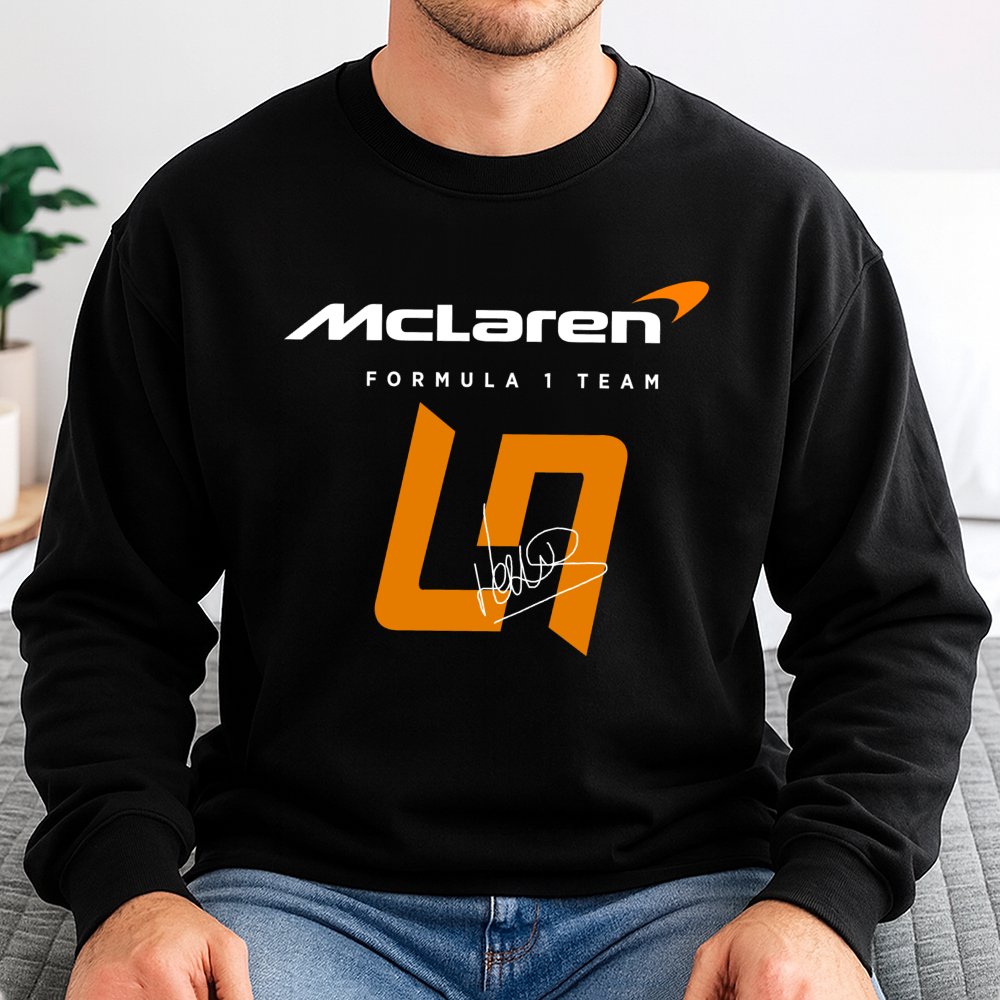 Formula 1 Racing Sweatshirt | Lando Norris McLaren Team Graphic | Premium Cotton Blend Crewneck | Motorsport Fan Gift for Men