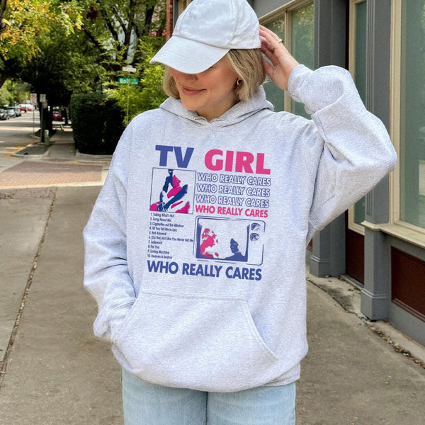 TV Girl Who Really Cares Hoodie | Indie Pop Music Album Graphic | Premium Cotton Blend | Unisex Fan Gift & Aesthetic Apparel