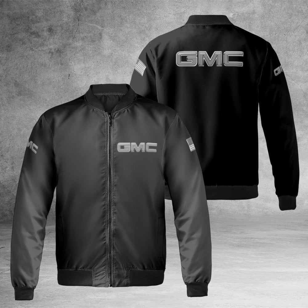 GMC Logo Bomber Jacket | American Truck Brand Streetwear | Durable Nylon Windbreaker | Premium Automotive Fan Apparel Gift fo