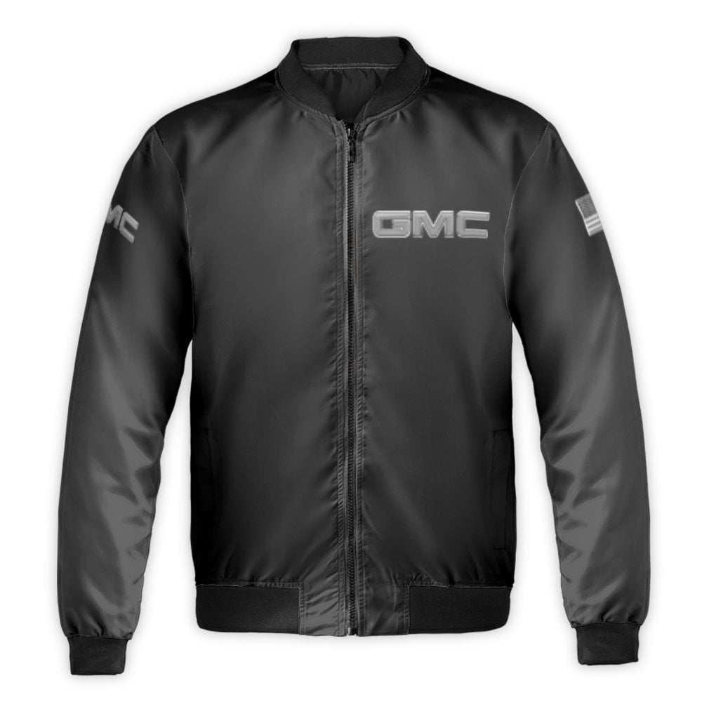 GMC Logo Bomber Jacket | American Truck Brand Streetwear | Durable Nylon Windbreaker | Premium Automotive Fan Apparel Gift fo