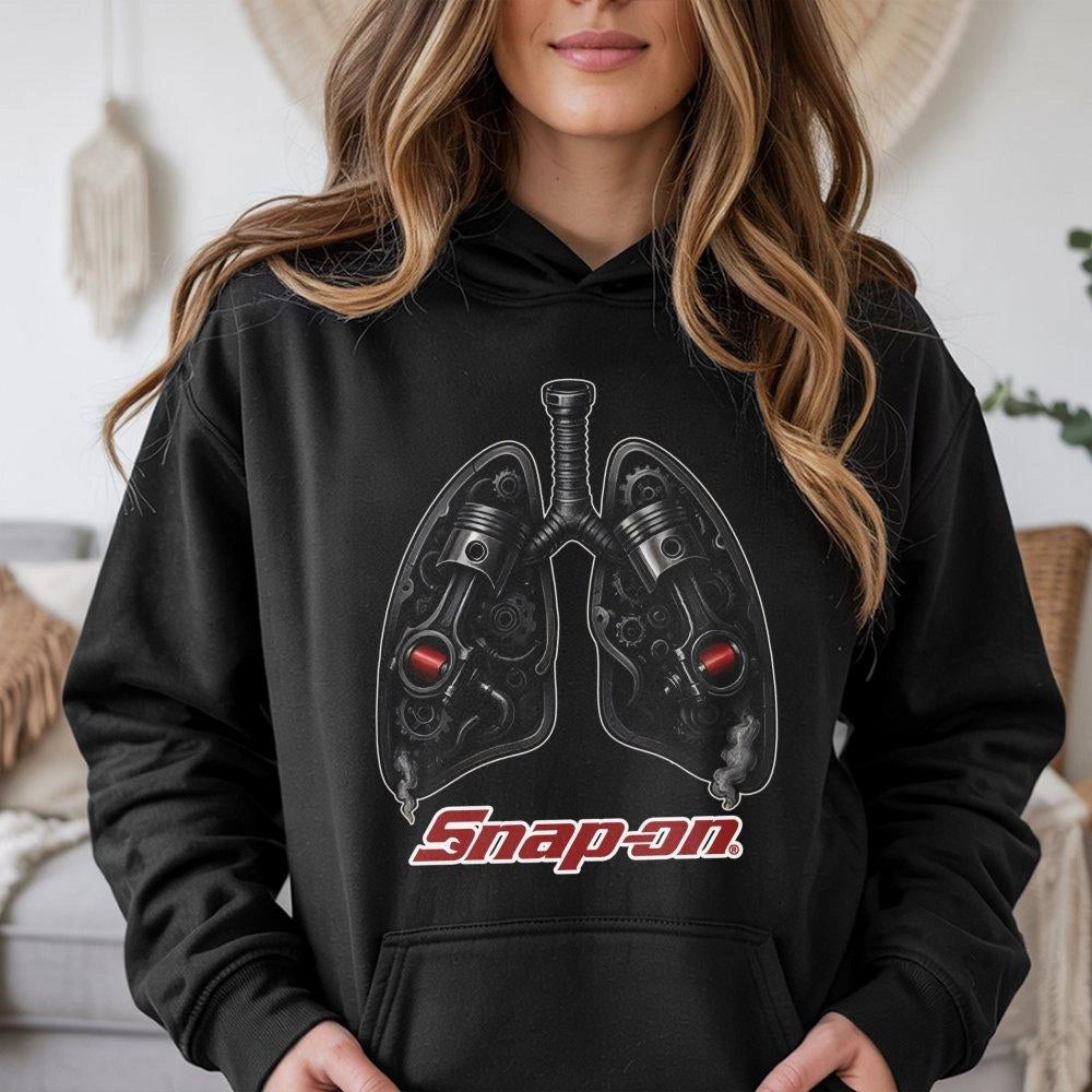 Mechanical Lungs Hoodie | Piston Engine Graphic Design | Premium Cotton Blend | Gift For Mechanics And Auto Enthusiasts