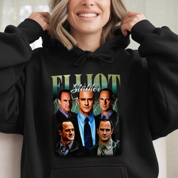 Elliot Stabler Hoodie | 90s Vintage Style Graphic Sweatshirt | Premium Cotton Blend | Gift for Law and Order SVU Fan TV Show 