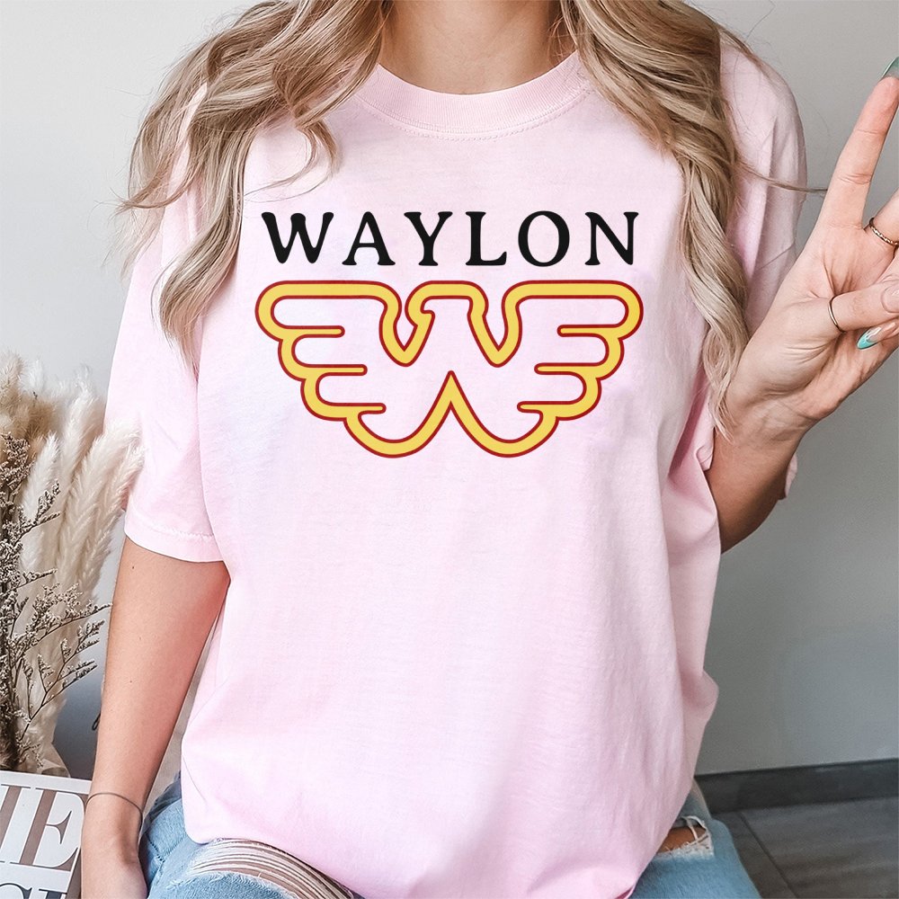 Waylon Jennings T-Shirt | Retro Flying W Logo Graphic | 100% Cotton Premium Tee | Classic Country Music Fan Gift for Men and 